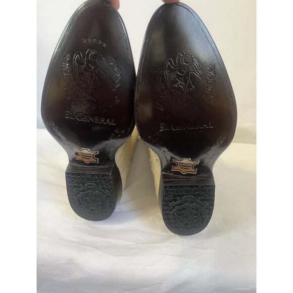 RARE J TOE RODEO COWBOY BOOTS HAND CRAFTED Men’s Sz 6 TAN Leather Ostrich - Picture 3 of 6